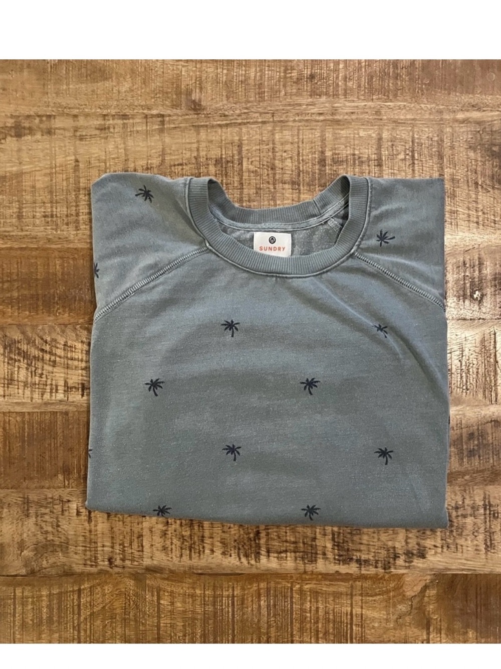 Sundry Palm Tree Raglan Crewneck Pullover